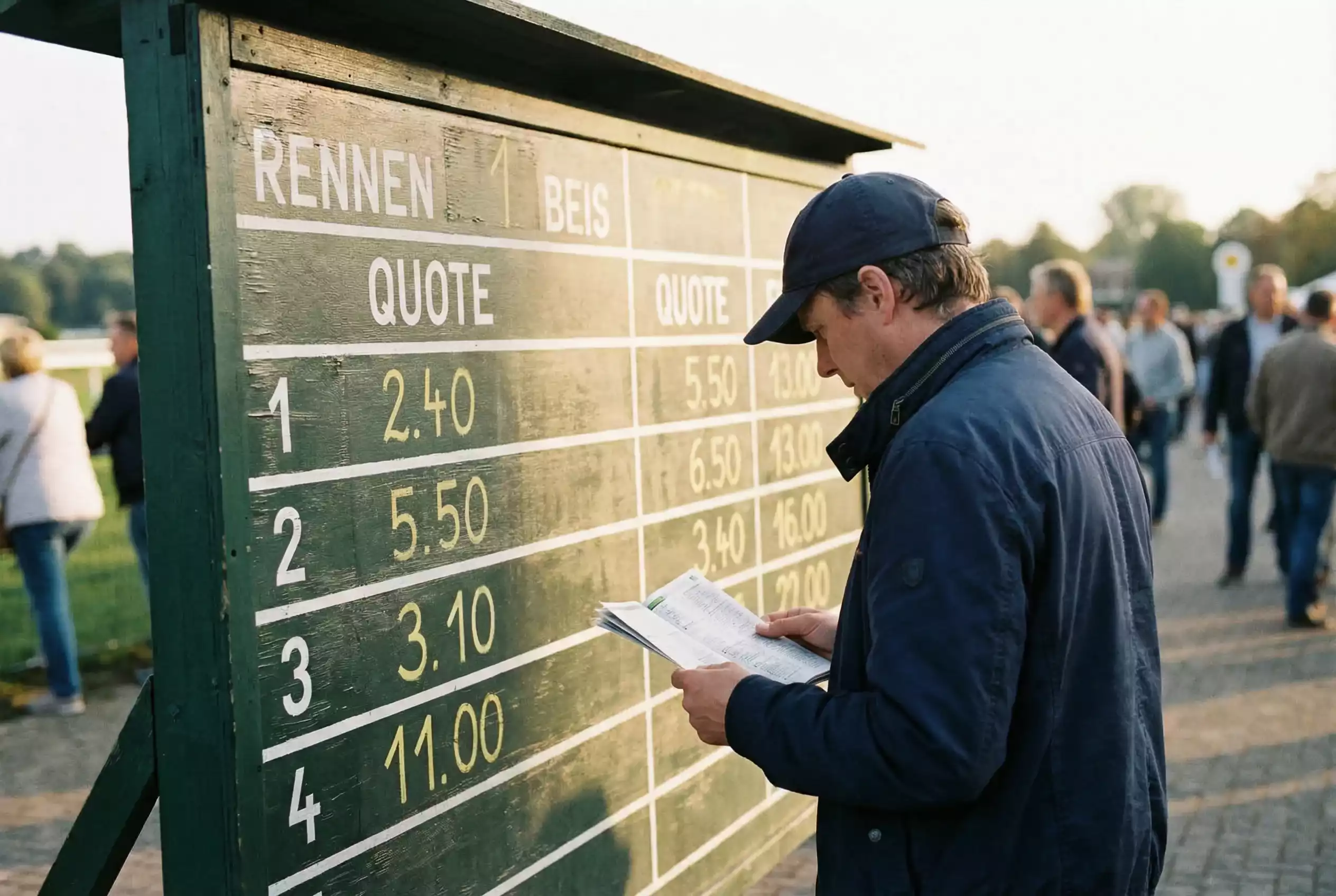 Darstellung der Quotenbildung und Buchmacher-Marge bei Pferdewetten